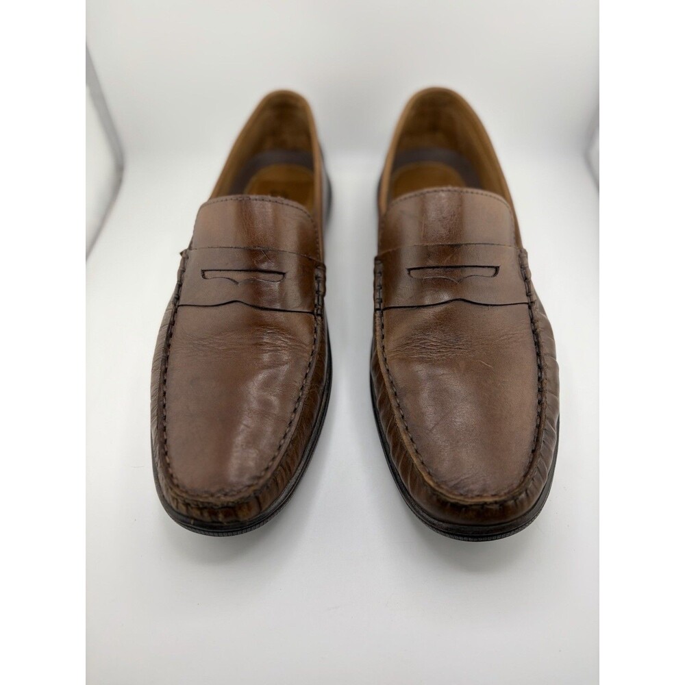 Johnston & Murphy Mens 8 1/2 M Brown Leather Loafer Memory Foam Brazil